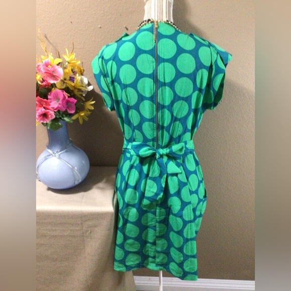 CLOSET BLU  Green POLKA dot dress with pockets in the sides - Picture 2 of 13